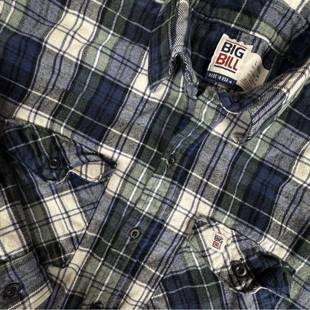 Big Bill Workwear Premium Brawny Flannel Work Shirt 121 - Made‎ In USA Outdoor L